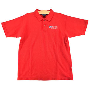 Fruit of the Loom Mens USPS Postal Service Polo Shirt Red Size L Vintage Y2K